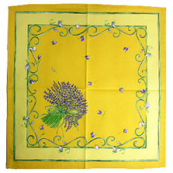 Provence print fabric tea towel (lavender. yellow) - Click Image to Close